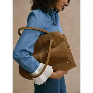 Mint Velvet Rue Tan Suede Tote Bag